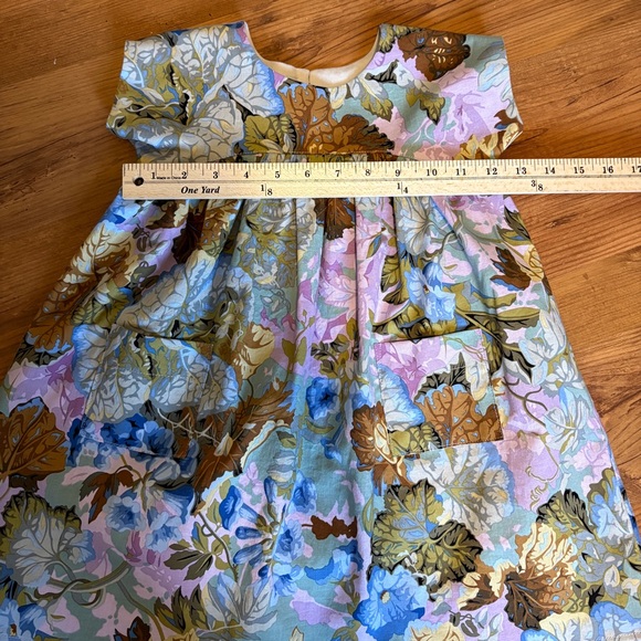 Floral Patterned Dress With Pockets 3T Handmade NWT - Picture 8 of 9